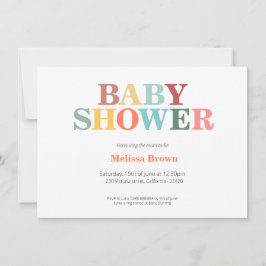 Invitación colorida para baby shower