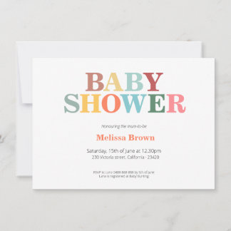 Invitación colorida para baby shower
