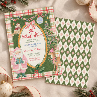 Invitación Colorida Qué Diversión Navidad Fiesta de Navidad