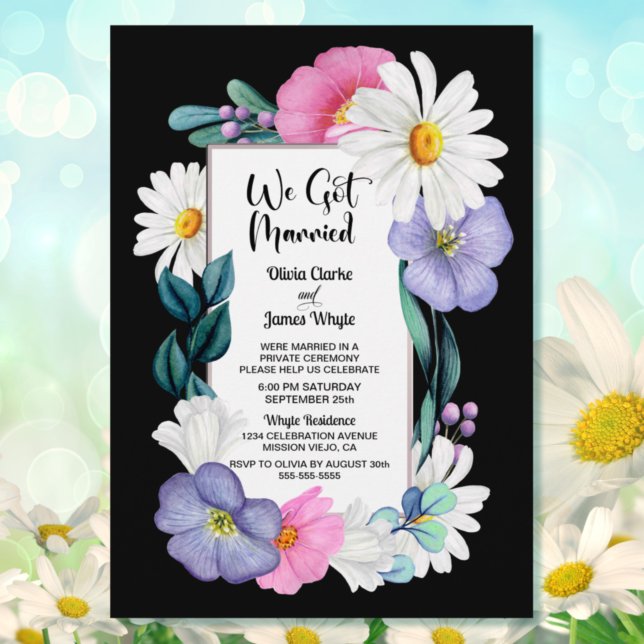 Invitación Colorida recepción de boda floral (Subido por el creador)