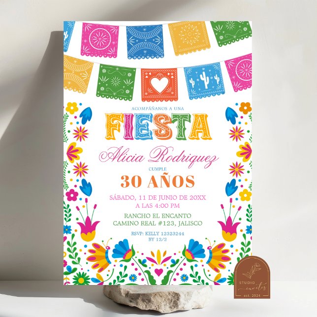 Invitación Colorida Talavera Fiesta Mexicana Cumpleaños (Subido por el creador)