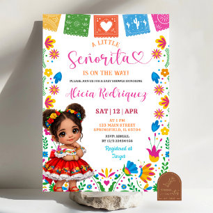 Invitación Colorida Talavera Mexicana Señorita Baby Shower