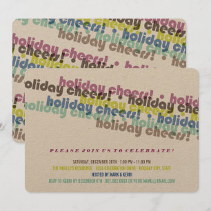 Invitación Colorida tipografía anima fiesta de feriado