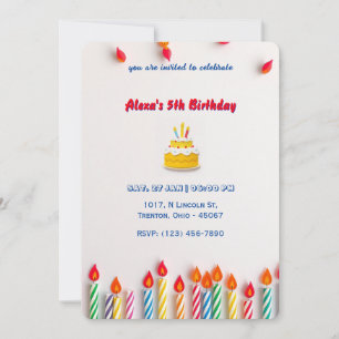 Invitación ¡Colorida Vela de Cumpleaños Extravaganza!