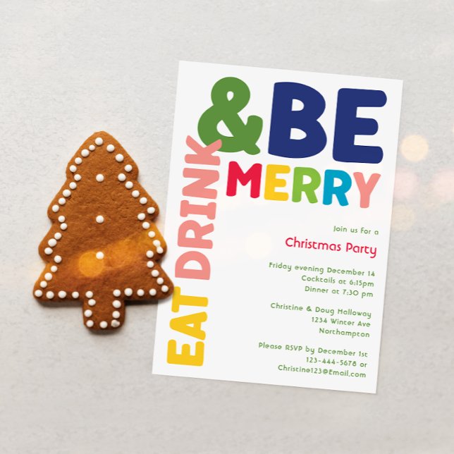 Invitación Colorida y brillante, come y sé Fiesta (Subido por el creador)