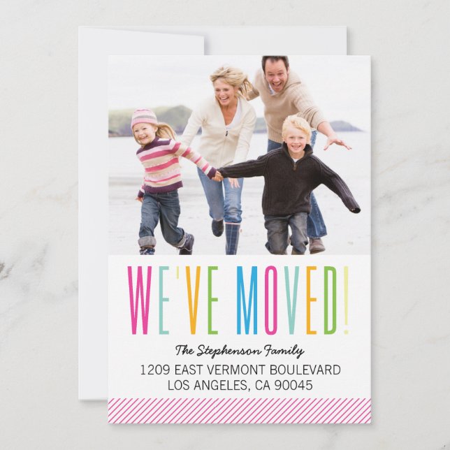 Invitación colorida y brillante de movimiento foto (Anverso)