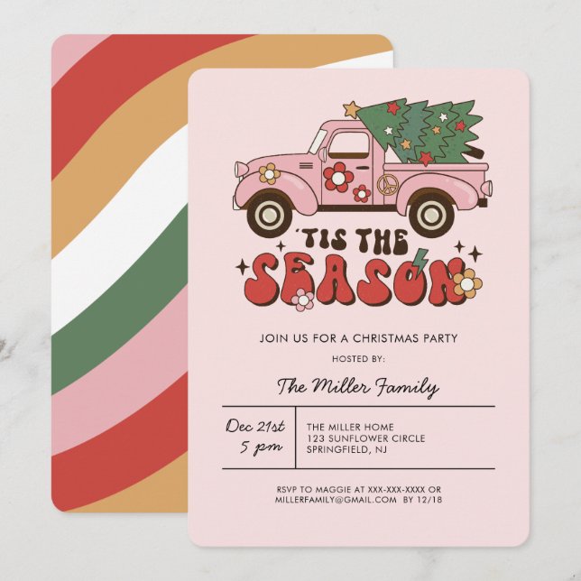Invitación colorida y divertida para una fiesta de (Anverso / Reverso)