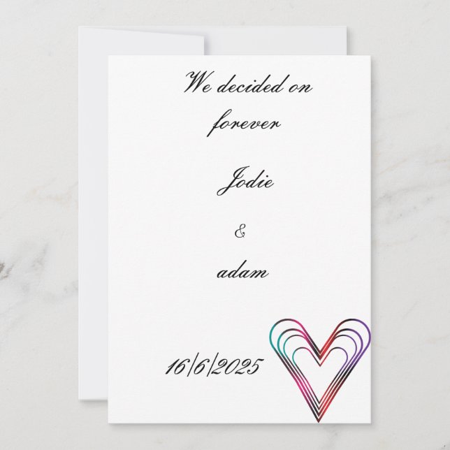 invitación colorida y linda (Anverso)