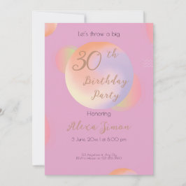 Invitación Colorida y vibrante fiesta de cumpleaños