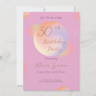 Invitación Colorida y vibrante fiesta de cumpleaños