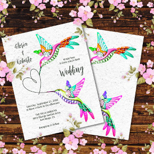 Invitación Coloridas Aves de Amor y Boda Mexicana del Corazón