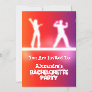 Invitación Coloridas bailarinas de neón con soltera