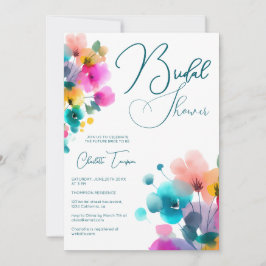 Invitación Coloridas flores de flores de novia