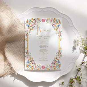Invitación Coloridas flores de jardín carta de boda de primav