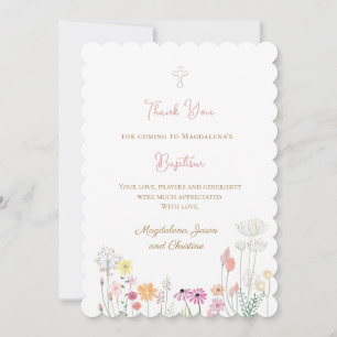 Invitación coloridas flores silvestres gracias por venir tarj