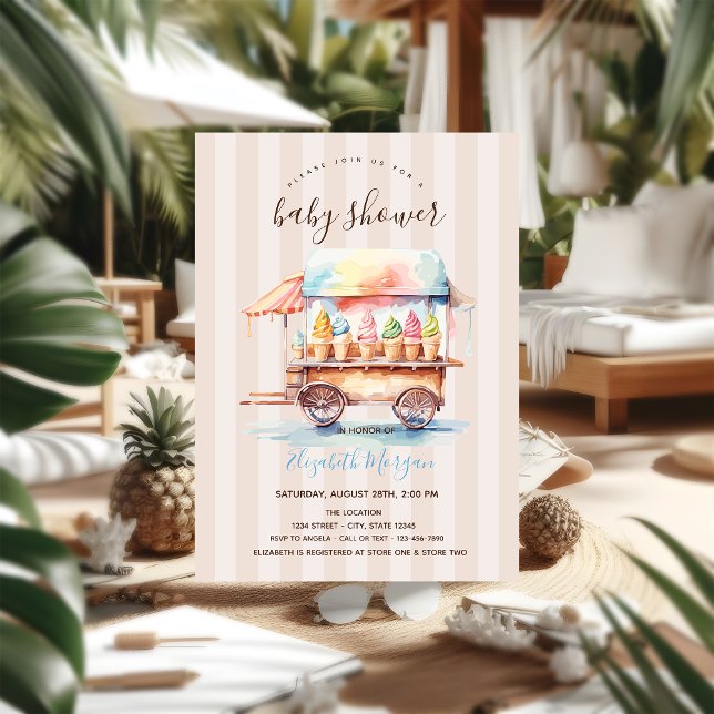 Invitación Coloridas Ice Creams Trucks Baby Shower (Subido por el creador)