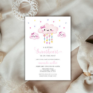 Invitación Coloridas lluvias, cariño, San Valentín Baby Showe