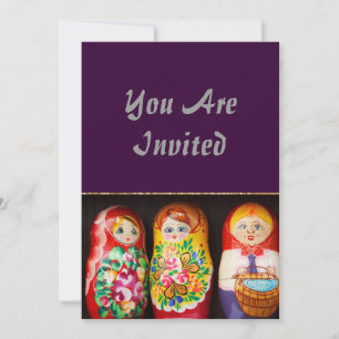 Invitación Coloridas muñecas Matryoshka