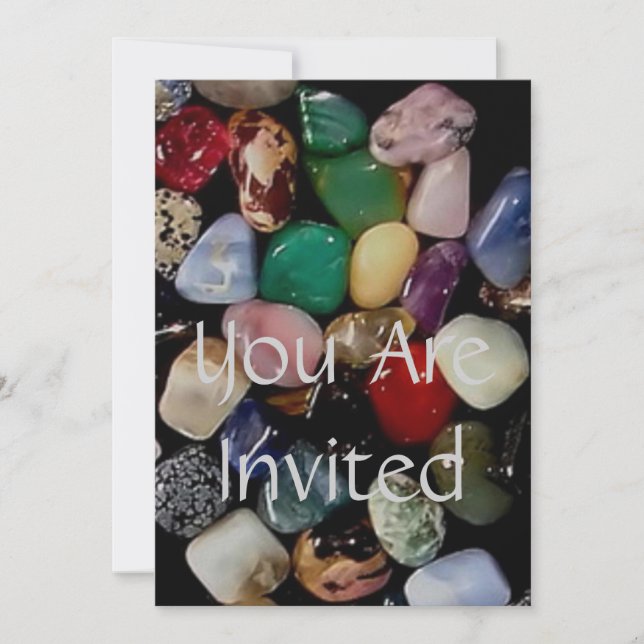 Invitación Coloridas piedras de gema (Anverso)