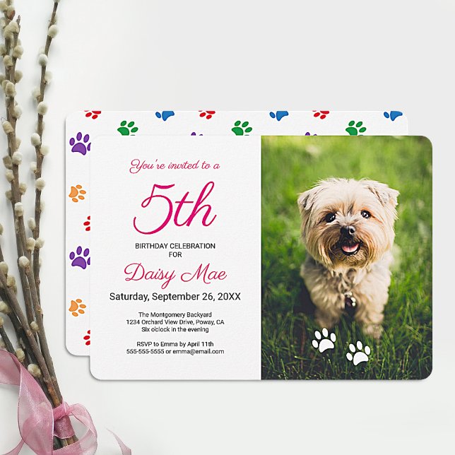 Invitación Coloridas pinturas de pintura Mascota rosa foto de (Subido por el creador)