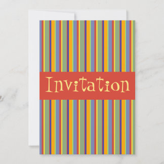 Invitación Coloridas rayas retro principios de los años 60 -