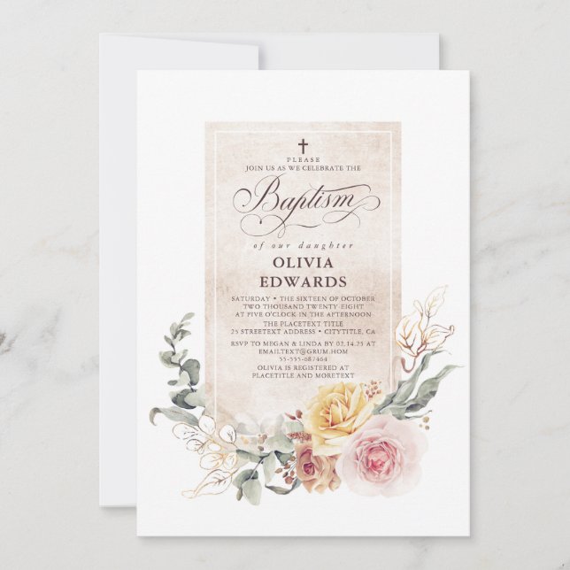 Invitación Coloridas Terrenos Naturales Elegantes Chicas Baut (Anverso)