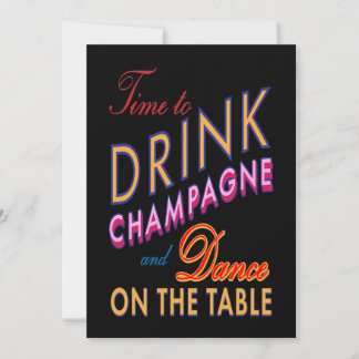 Invitación Colorido 40 cumpleaños para beber champán