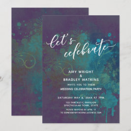 Invitación Colorido Abstracto Let's Celebrate Solo Recepción