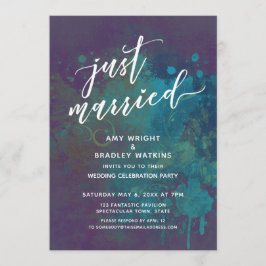 Invitación Colorido Abstracto Negrita Recién Casados Letra a