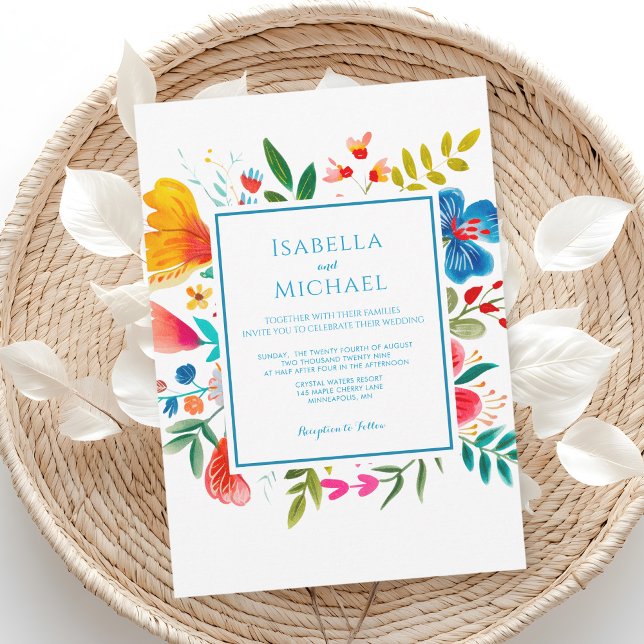 Invitación Colorido acuarela Flor silvestre Floral (Subido por el creador)
