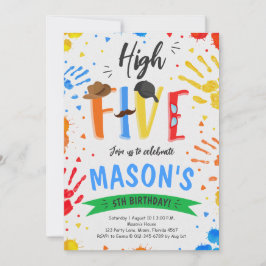 Invitación Colorido Alto Cinco Cumpleaños