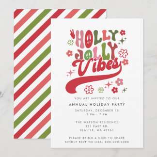 Invitación Colorido Ambiente Retro Divertido Navideño