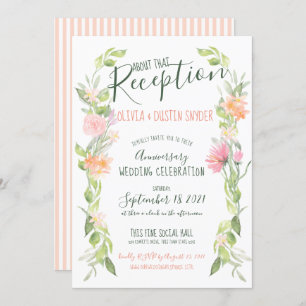 Invitación Colorido aniversario floral de la recepción de bod