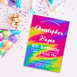 Invitación Colorido arcoiris Confetti niños Fiesta de cumplea