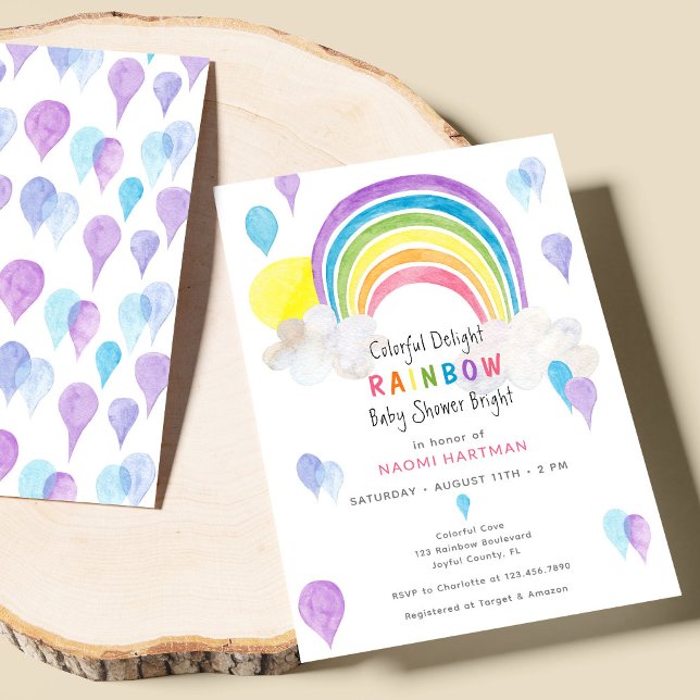 Invitación Colorido Arcoiris De Baby Shower Divertido (Subido por el creador)