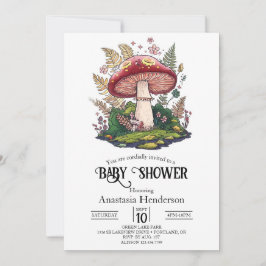 Invitación Colorido Baby Shower de setas de Woodland