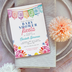 Invitación Colorido Baby Shower Mexicano Fiesta Baby Shower