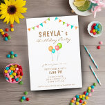 Invitación Colorido Balloon Bunting Flag Kids Birthday Fiesta<br><div class="desc">Globos modernos y adorables y coloridos y banderas de amarre invitan a los niños a la fiesta de cumpleaños. El diseño tiene globos de fiesta de cumpleaños y banderas de afinamiento en colores rojo, naranja, azul y verde. El texto es una tipografía moderna - personalice esta invitación de cumpleaños con...</div>