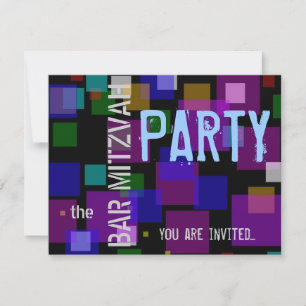 Invitación Colorido Bat Mitzvah Bar Mitzvah fiesta