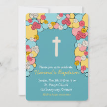Colorido Blessing Baptism Christening Invitation