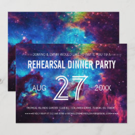 Invitación Colorido Boda Galaxia Ensayo Cena