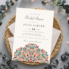 Invitación Colorido Boho Étnico Acento Despedida de Soltera