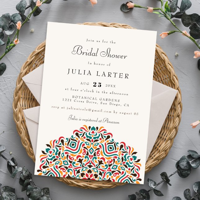 Invitación Colorido Boho Étnico Acento Despedida de Soltera (Subido por el creador)