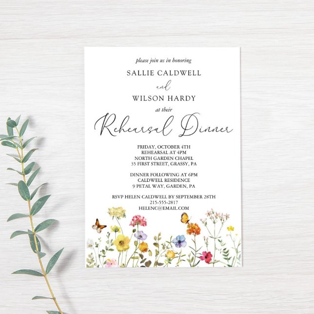 Invitación Colorido Boho Garden Ensayo Cena (Subido por el creador)
