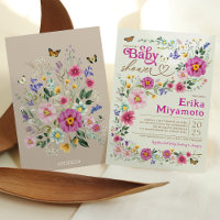 Colorido Boho Wildflower Butterfly Baby Shower