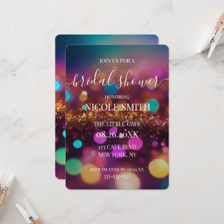 Invitación Colorido Bokeh Despedida de Soltera