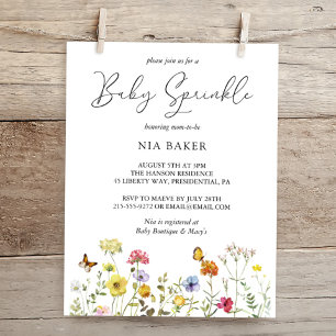 Invitación Colorido Botánico Floral de Verano para Baby Sprin