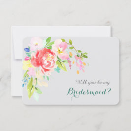 Invitación Colorido Bouquet acuático en la dama de honor plat