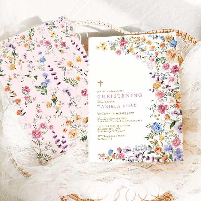 Invitación Colorido Chica Christening (Subido por el creador)