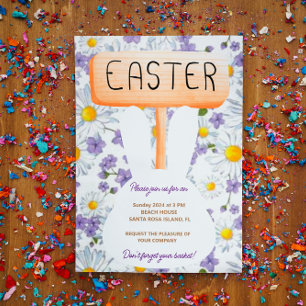 Invitación Colorido Conejo Conejo Huevo de Pascua Brunch Invi